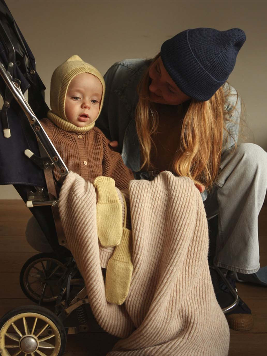 Rękawiczki niemowlęce merino Fiza Mittens YELLOW