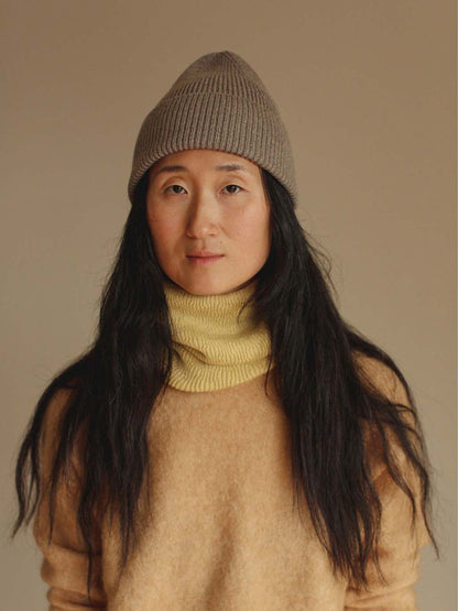Komin z wełny merino Gigi LIGHT YELLOW