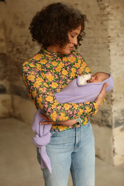 Kokon niemowlęcy z wełny merino LILAC