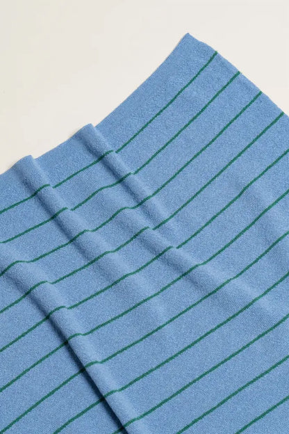 Coperta Harry in lana merino LIGHT BLUE / GRASS