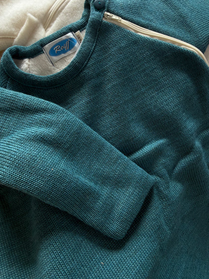 Babyschlafsack aus Merinowolle mit Baumwollfutter SMARAGD