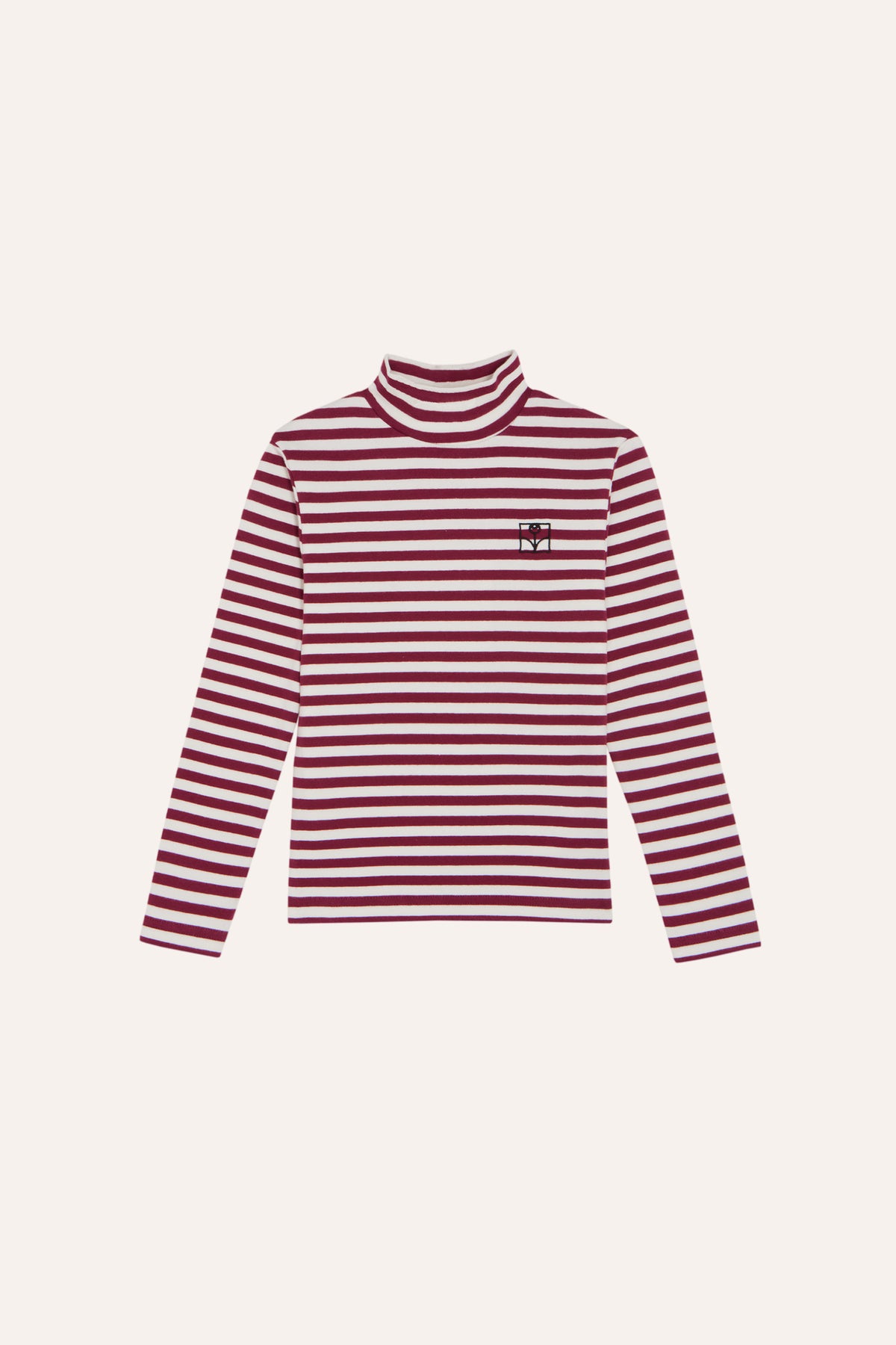 Burgundy Stripes Turtle Neck Tshirt BURGUNDY