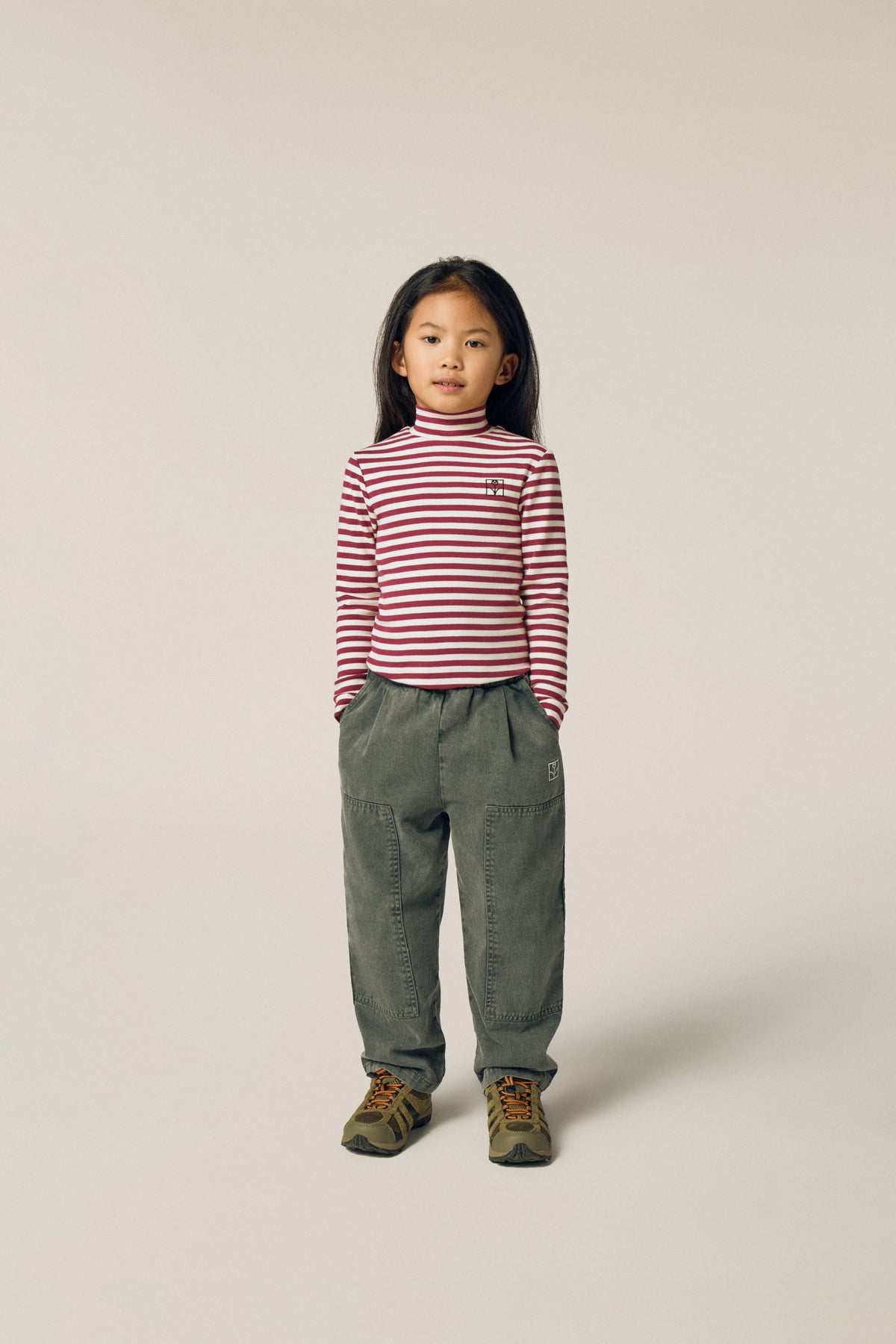 Burgundy Stripes Turtle Neck Tshirt BURGUNDY