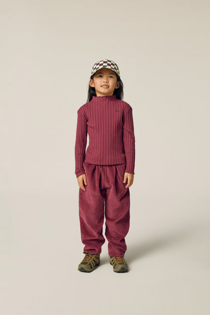 Pantalon en velours côtelé bordeaux BURGUNDY