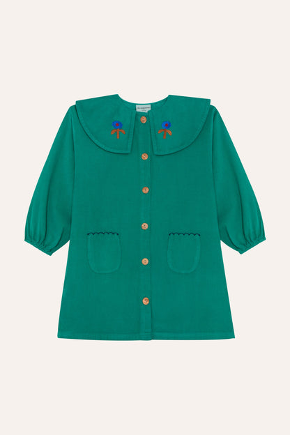 Robe verte brodée de marguerites GREEN