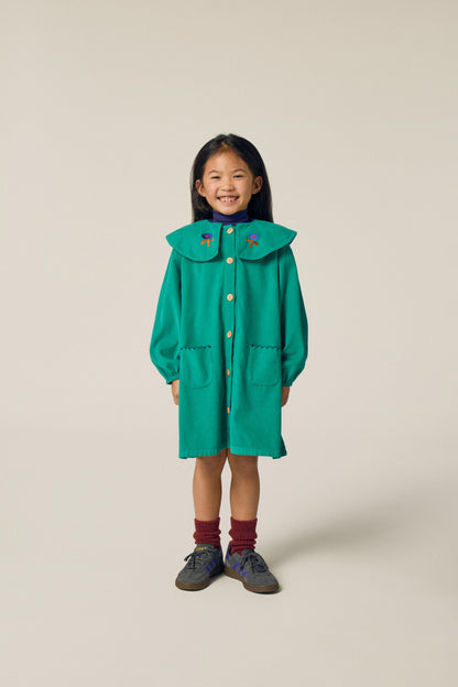 Robe verte brodée de marguerites GREEN