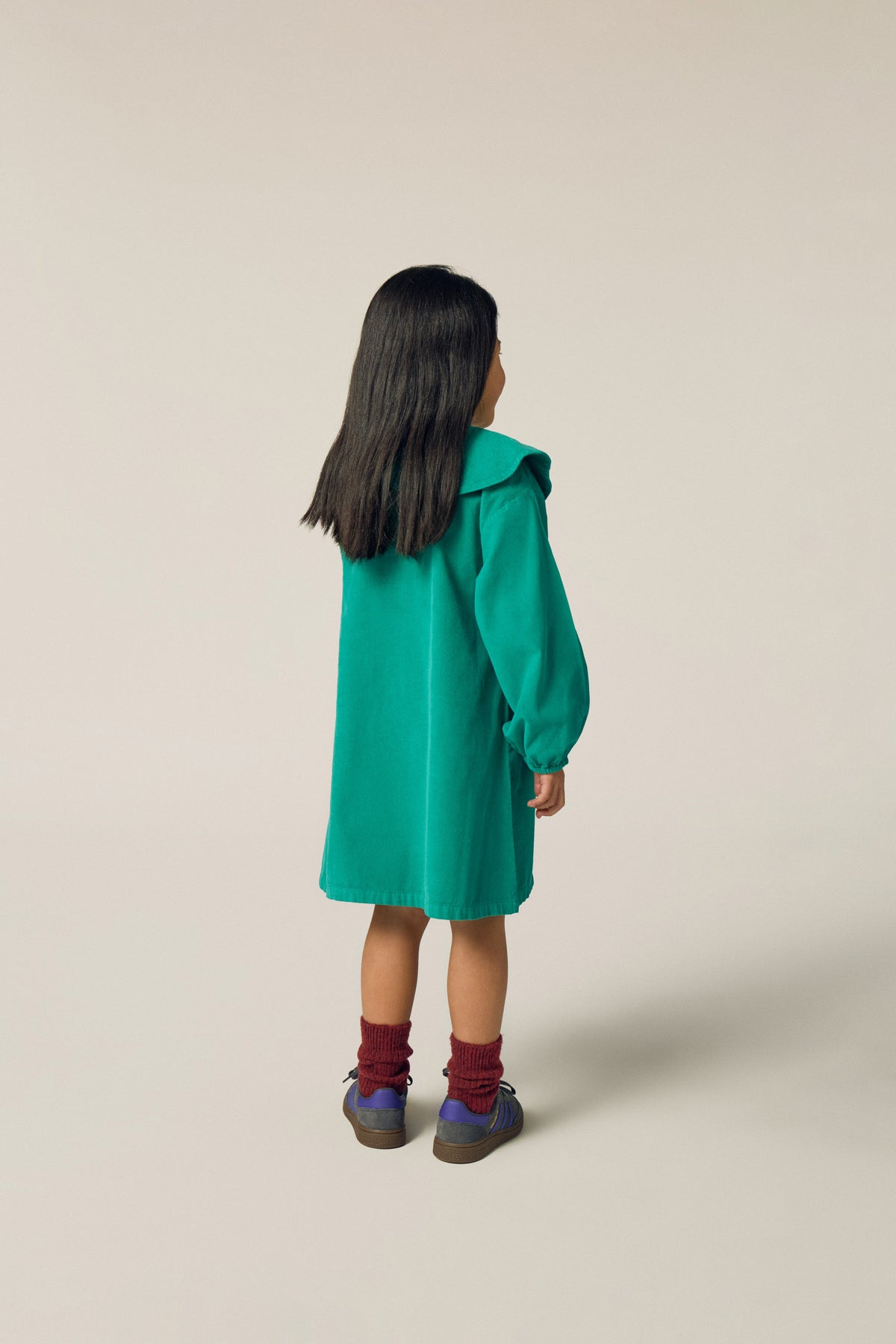 Robe verte brodée de marguerites GREEN