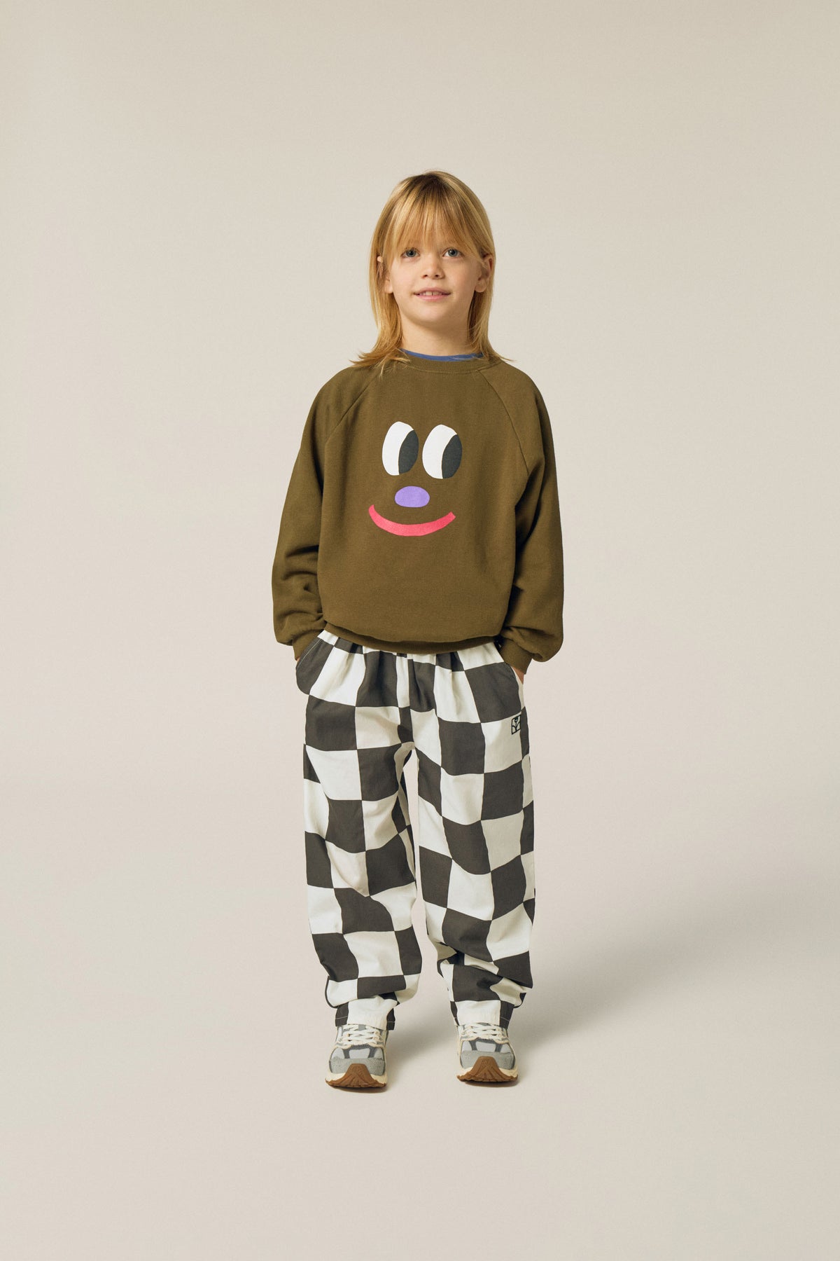Big Smiling Face Sweatshirt GREEN
