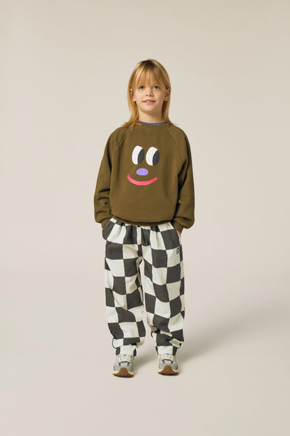 Big Smiling Face Sweatshirt GREEN