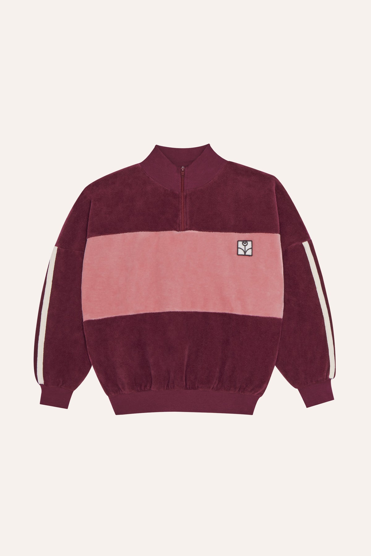 Burgundy Color Block Sweatshirt