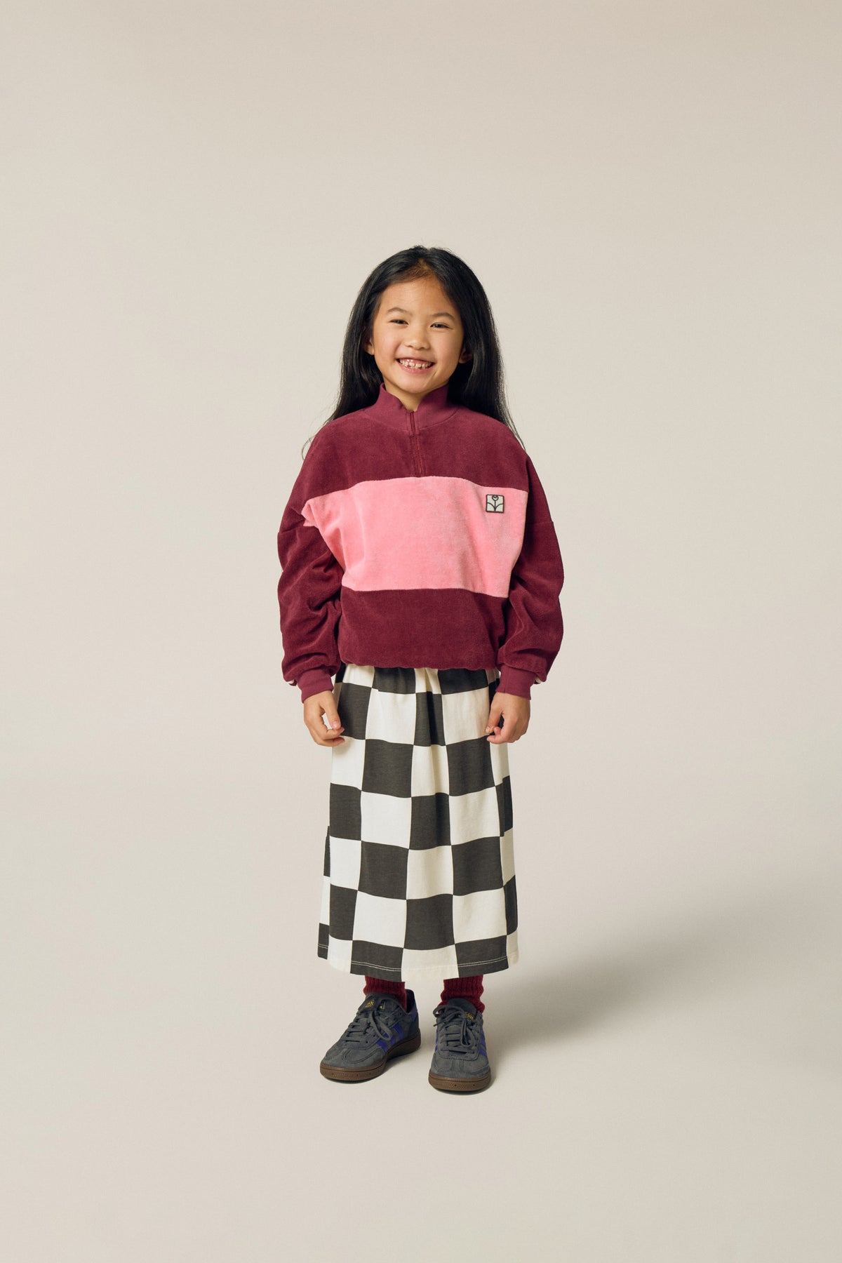 Burgundy Color Block Sweatshirt BURGUNDY