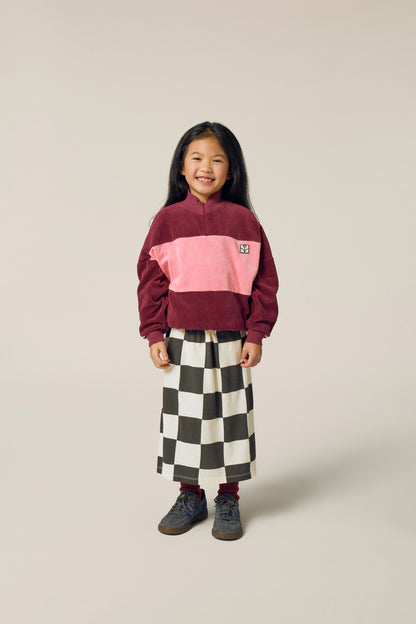 Burgundy Color Block Sweatshirt BURGUNDY