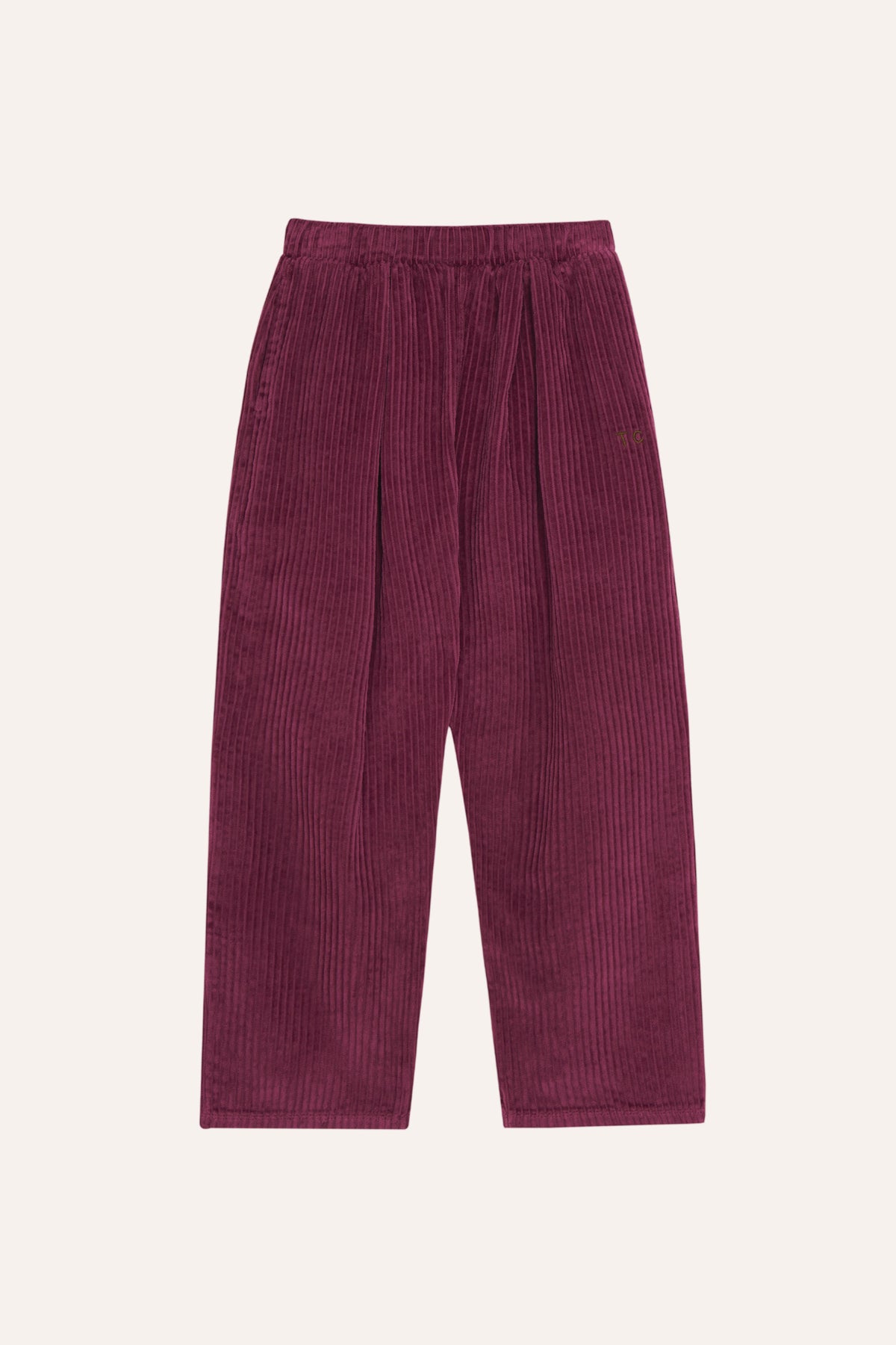 Pantalon en velours côtelé bordeaux