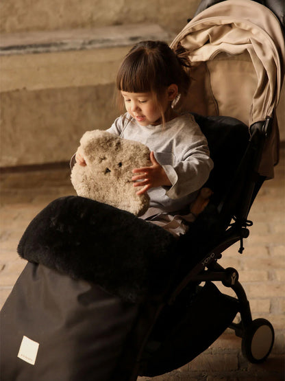 Saco de dormir impermeable para cochecito con lana merino. BLACK