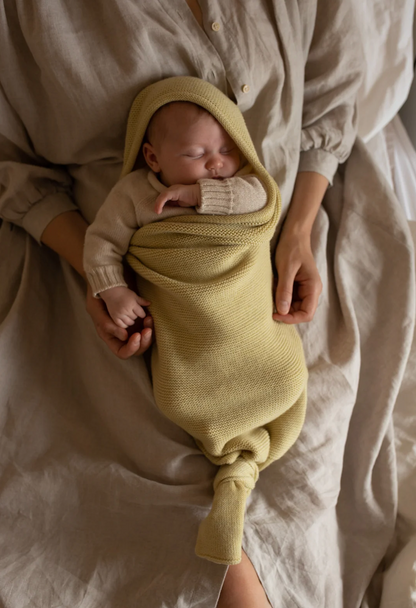 Decke - Merinokokon LIGHT YELLOW