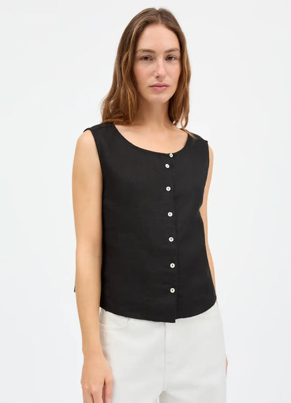 Vetiver Linen Top SKALL STUDIO BEBE Concept 