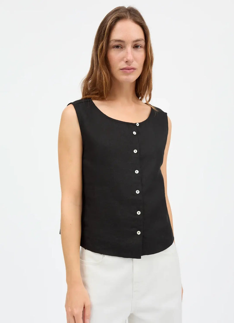 Vetiver Linen Top SKALL STUDIO BEBE Concept 