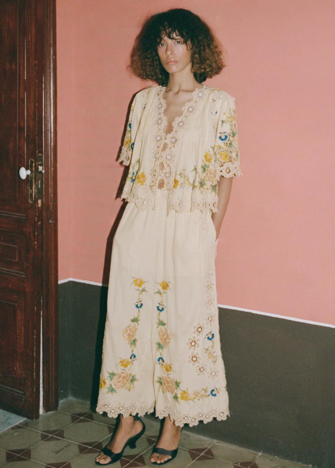 Adonna Emb Pants CREAM