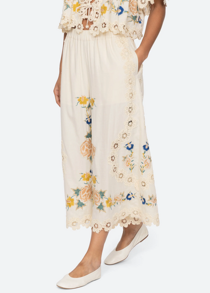 Adonna Emb Pants CREAM