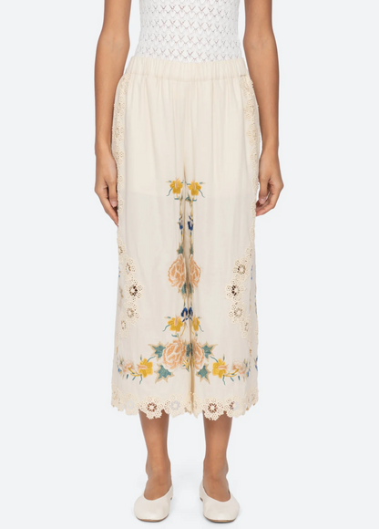 Adonna Emb Pants CREAM