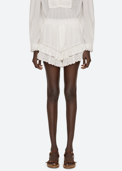 Eliza Solid Shorts WHITE