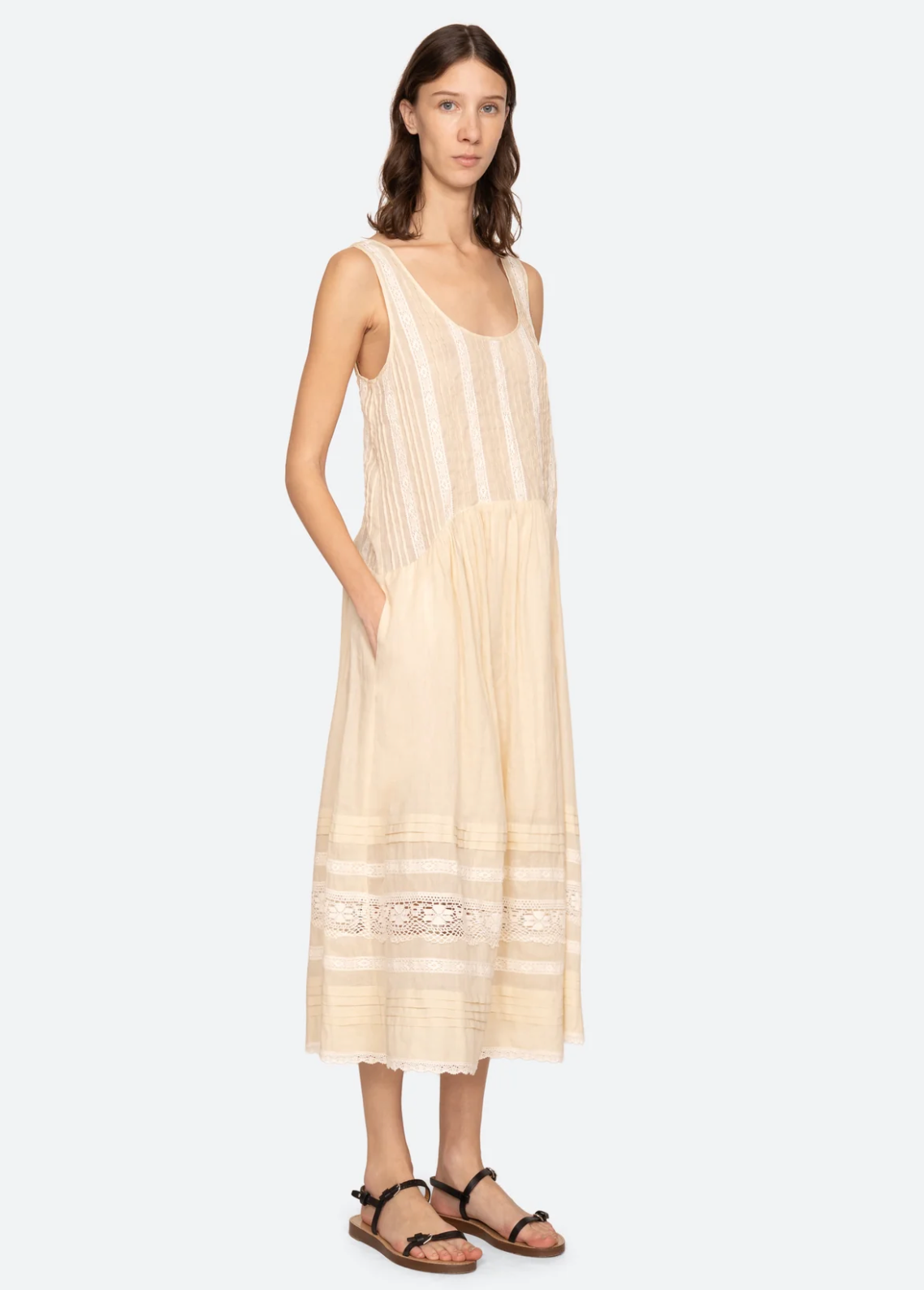 Pippa Solid Midi Dress CREAM