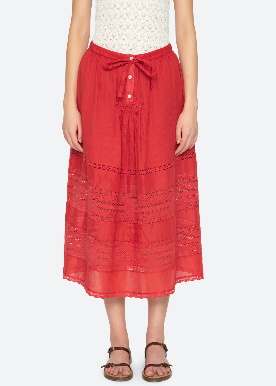Pippa Solid Midi Skirt