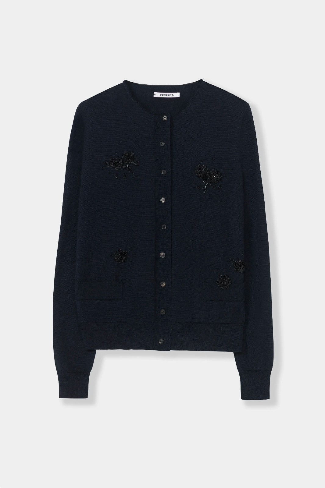 MERINO WOOL EMBELLISHED CARDIGAN