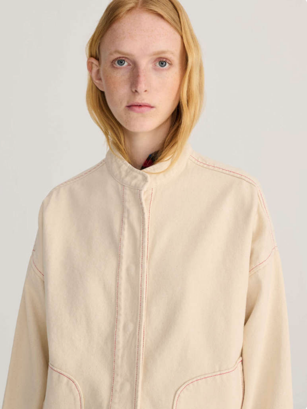 Vibrant Flower ecru twill jacket