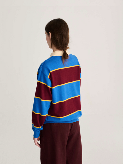 Gestreifter Polo-Pullover aus Baumwolle