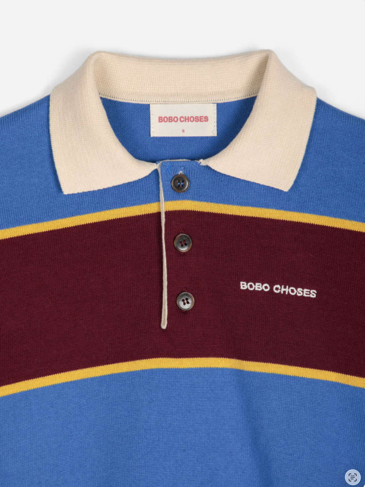 Pruhovaný bavlněný polo svetr