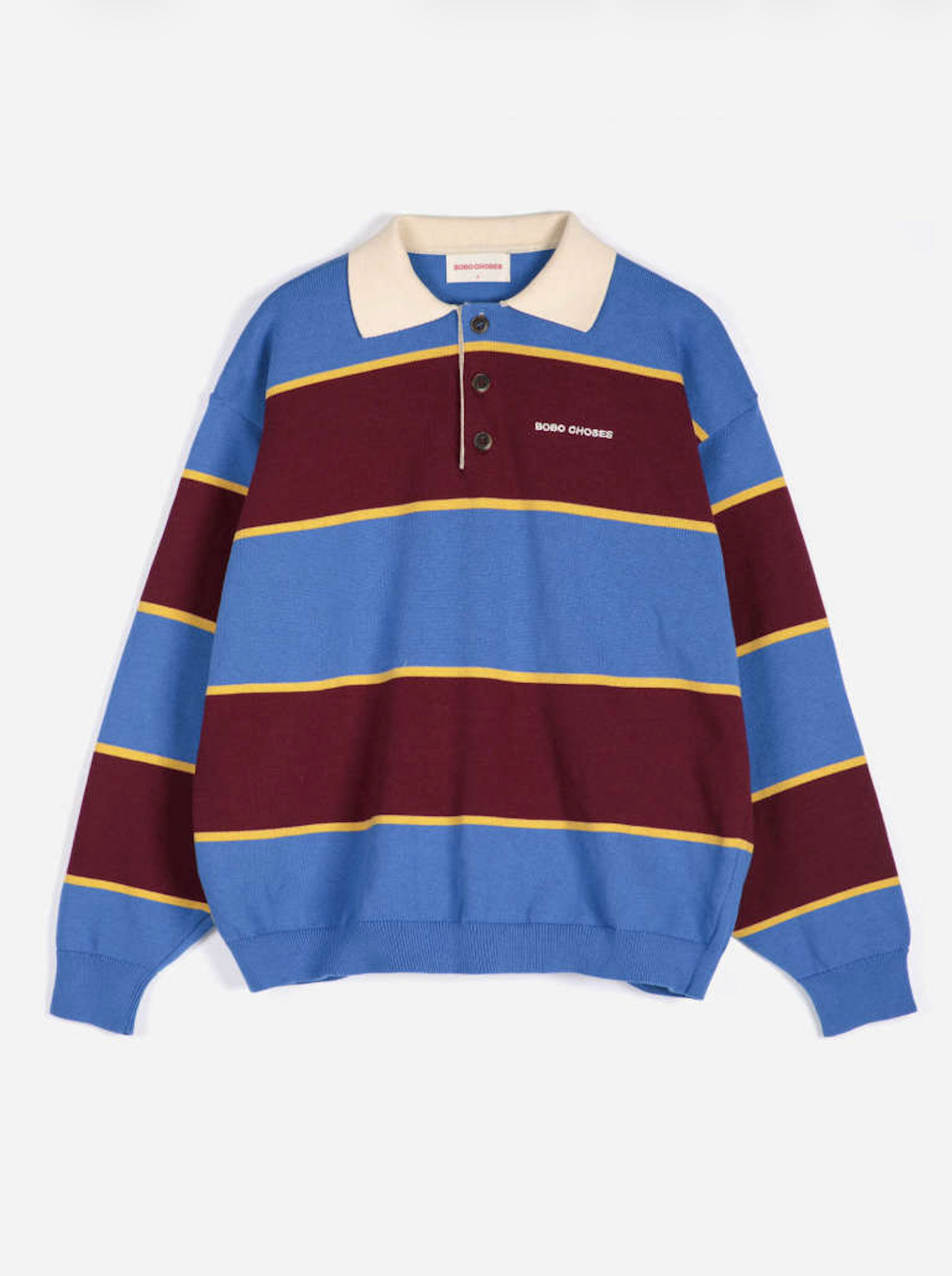 Gestreifter Polo-Pullover aus Baumwolle