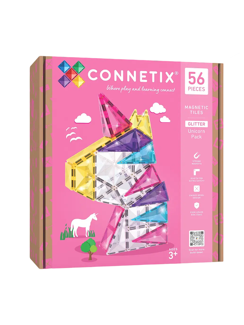 Brokatowe klocki magnetyczne Glitter Unicorn Pack Connetix BEBE Concept 