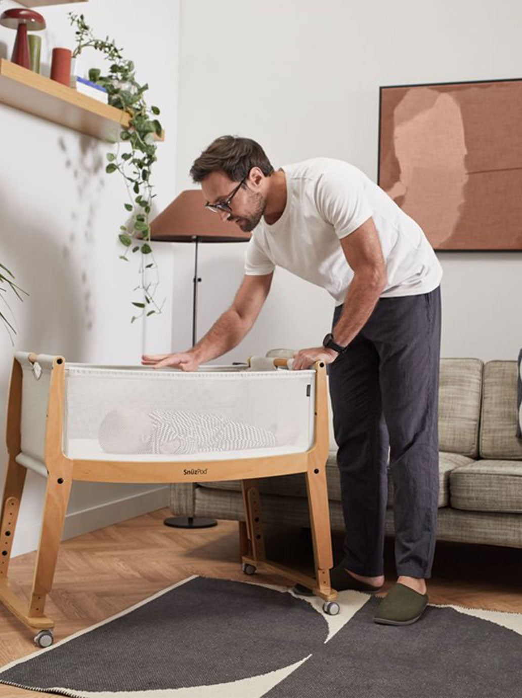 Łóżeczko dostawne na kółkach SnuzPod Studio Snüz BEBE Concept 