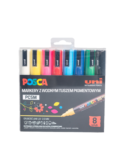 Markery z farbą plakatową POSCA PC5M UNI BEBE Concept 