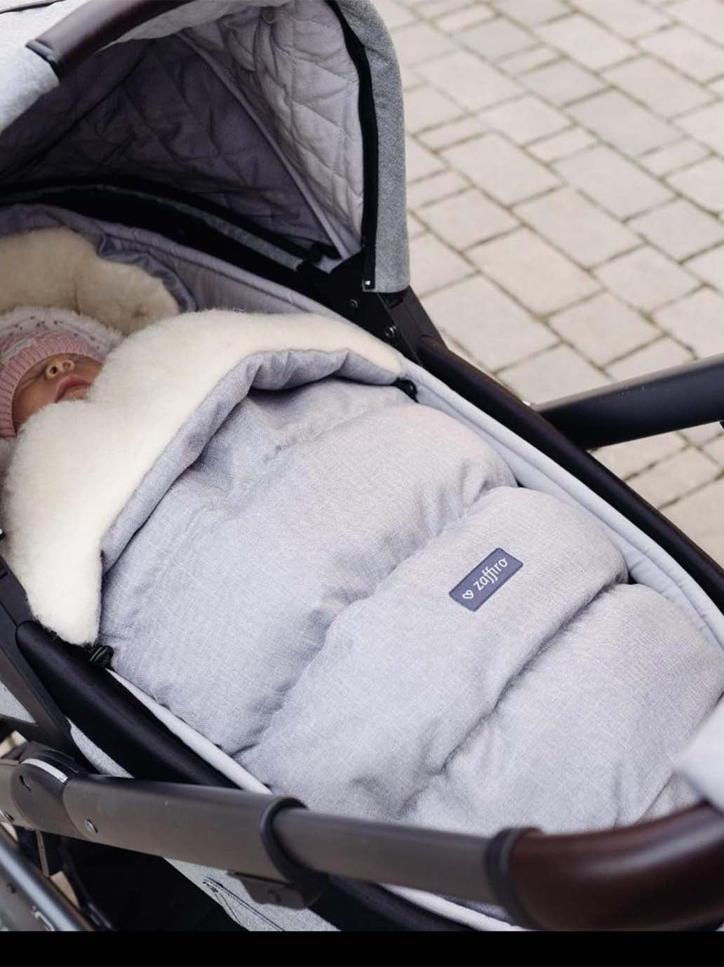 Powiększany śpiworek z wełną do wózka iGrow Aspen Zaffiro BEBE Concept 