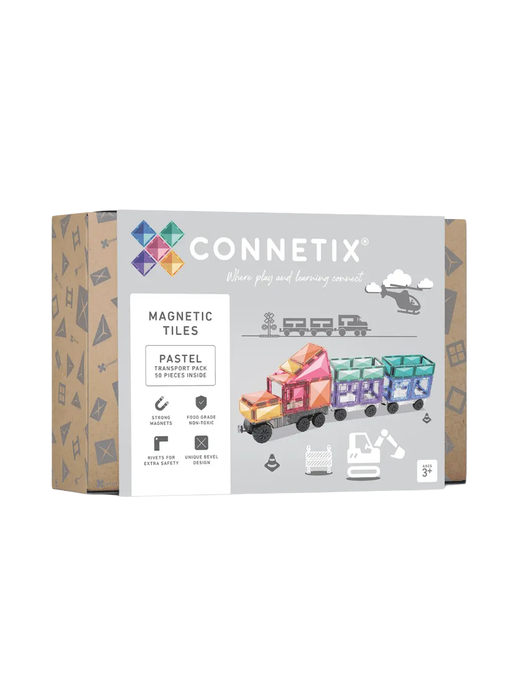 Klocki magnetyczne Pastel Transport Pack Connetix BEBE Concept 