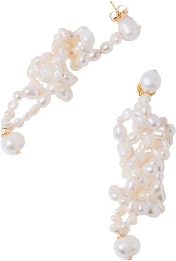 White Lotus Earrings PEARL OCTOPUSS.Y BEBE Concept 