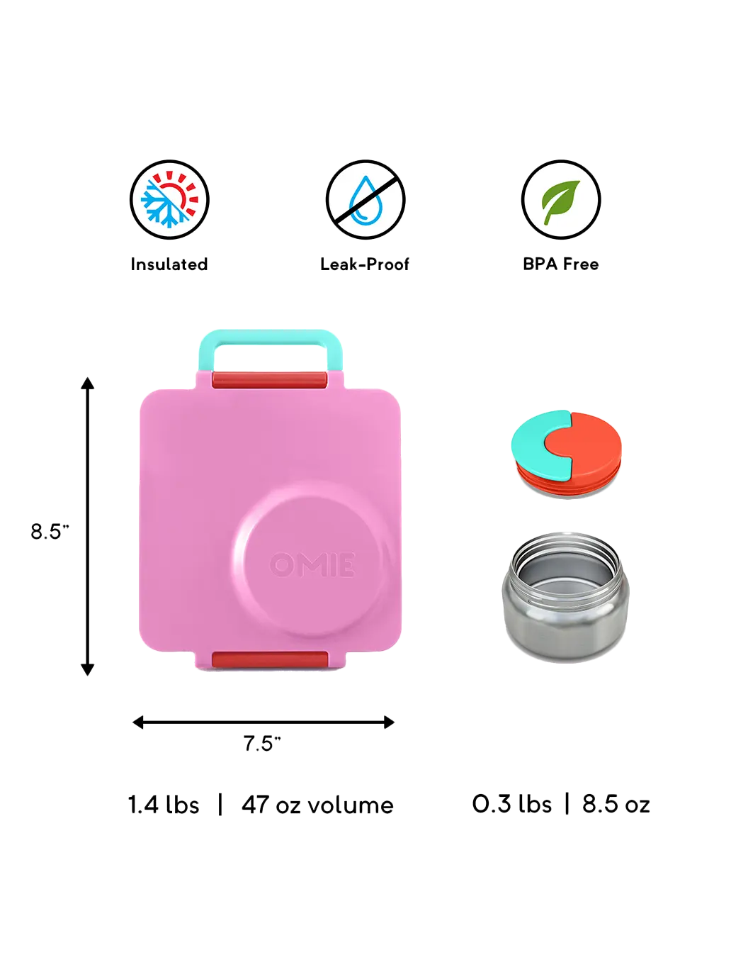 OmieBox lunchbox z termosem i przegródkami OMIE BEBE Concept 