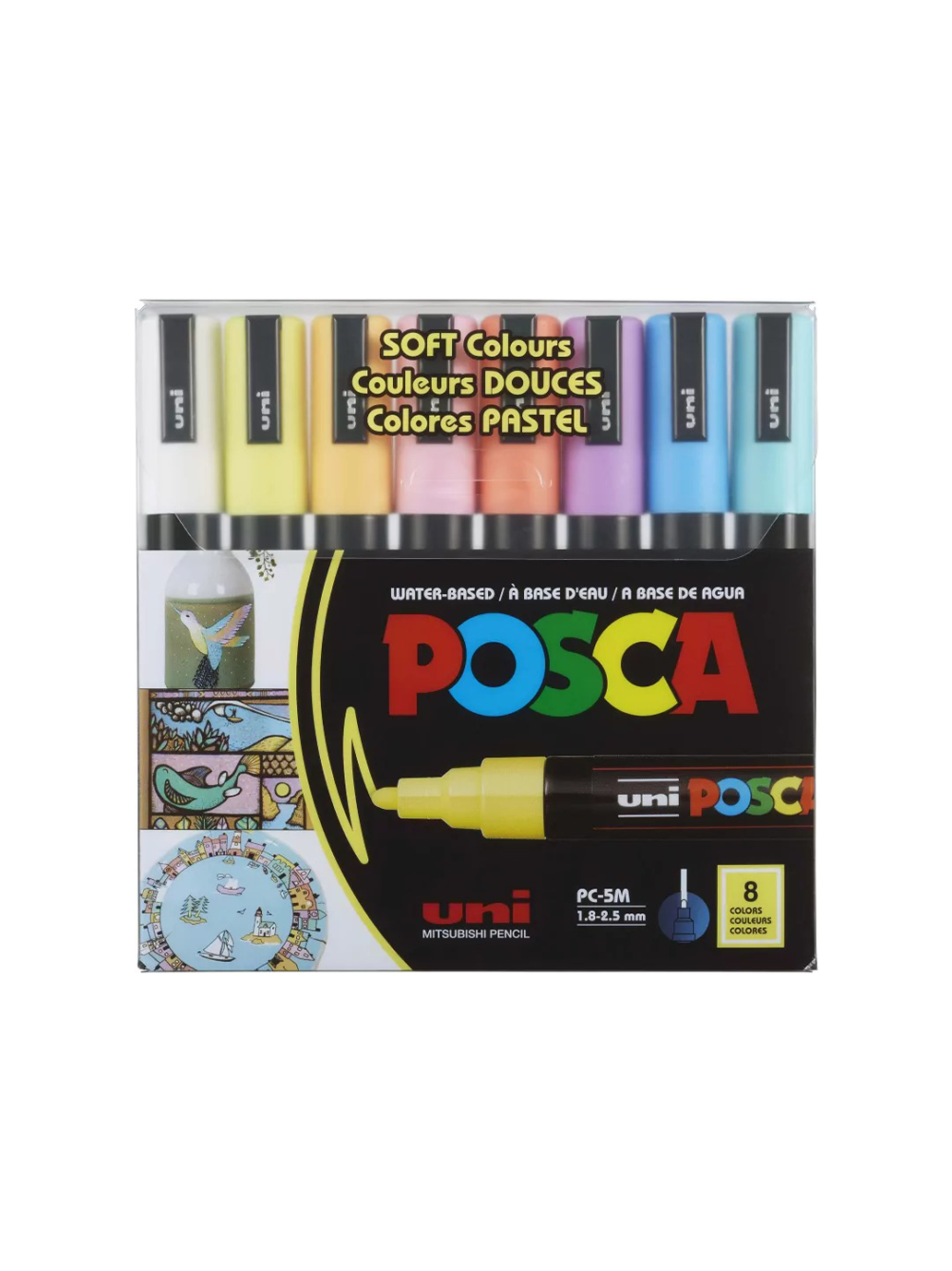 Markery z farbą plakatową POSCA PC5M UNI BEBE Concept 