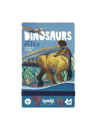 Puzzle kieszonkowe z grą obserwacyjną Dinozaury Londji BEBE Concept 