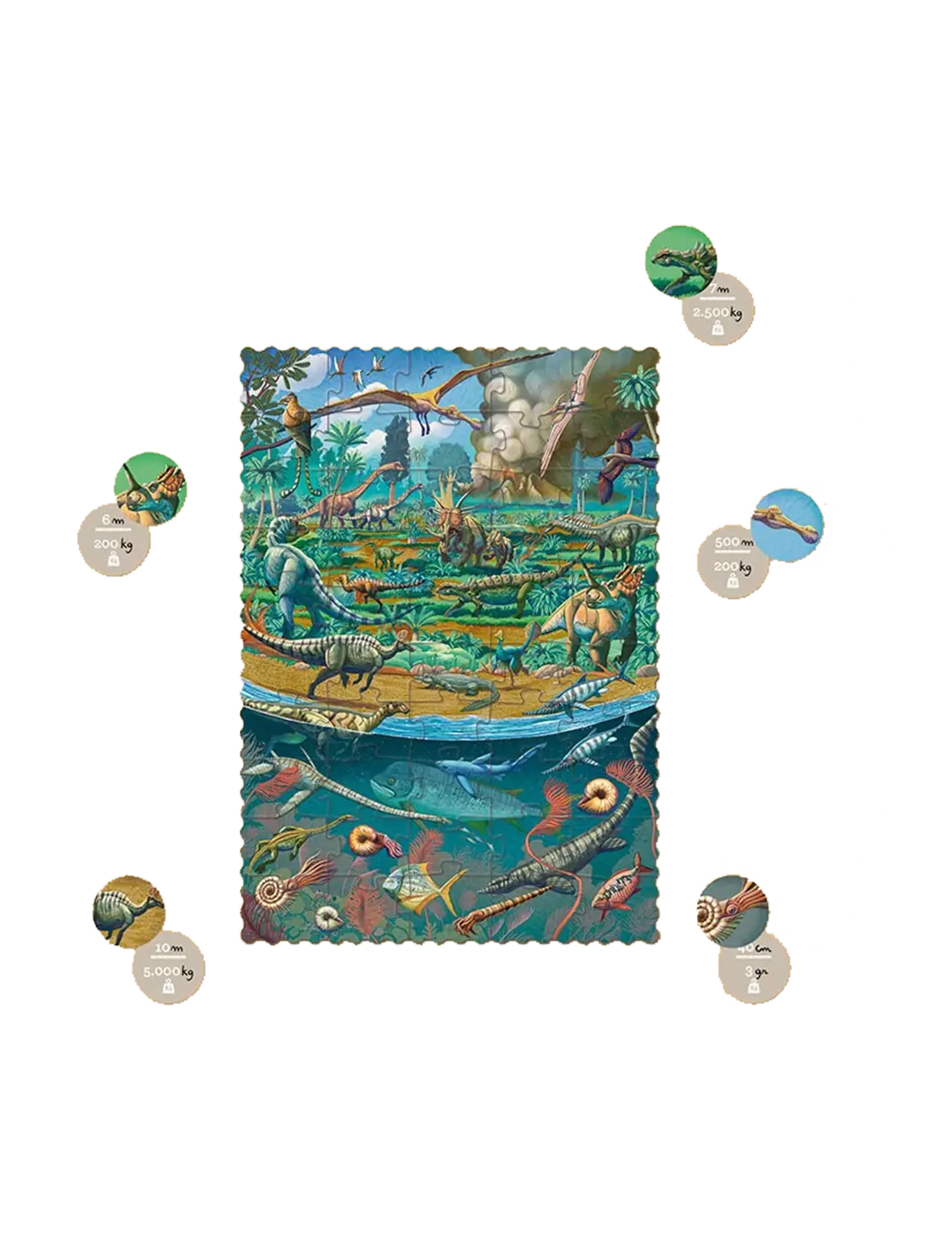 Puzzle kieszonkowe z grą obserwacyjną Dinozaury Londji BEBE Concept 