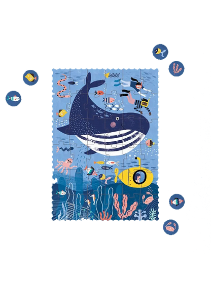 Puzzle kieszonkowe z grą obserwacyjną Ocean Londji BEBE Concept 