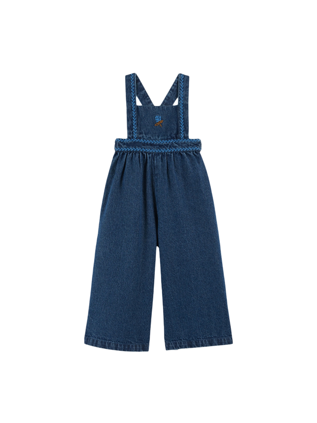 Bestickte Jeans-Latzhose DENIM