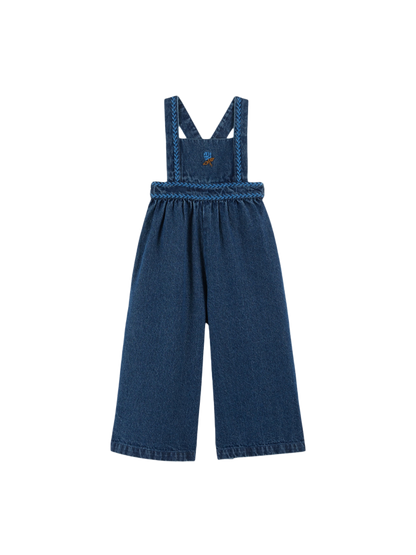 Bestickte Jeans-Latzhose DENIM