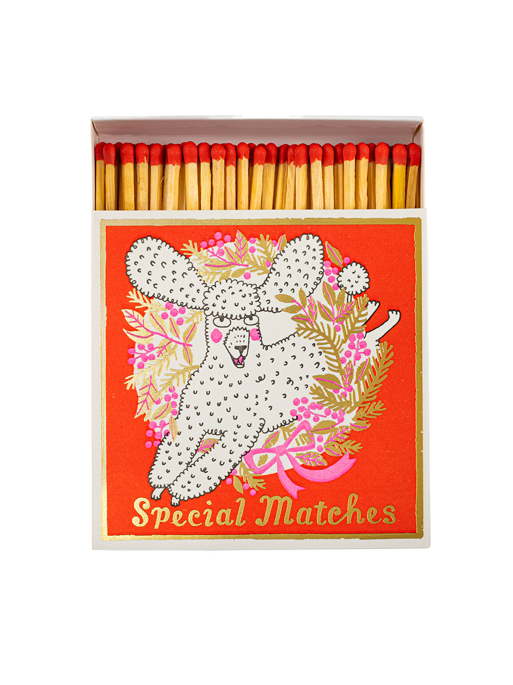 Luxusní zápalky v dekorativní krabičce CHRISTMAS POODLE