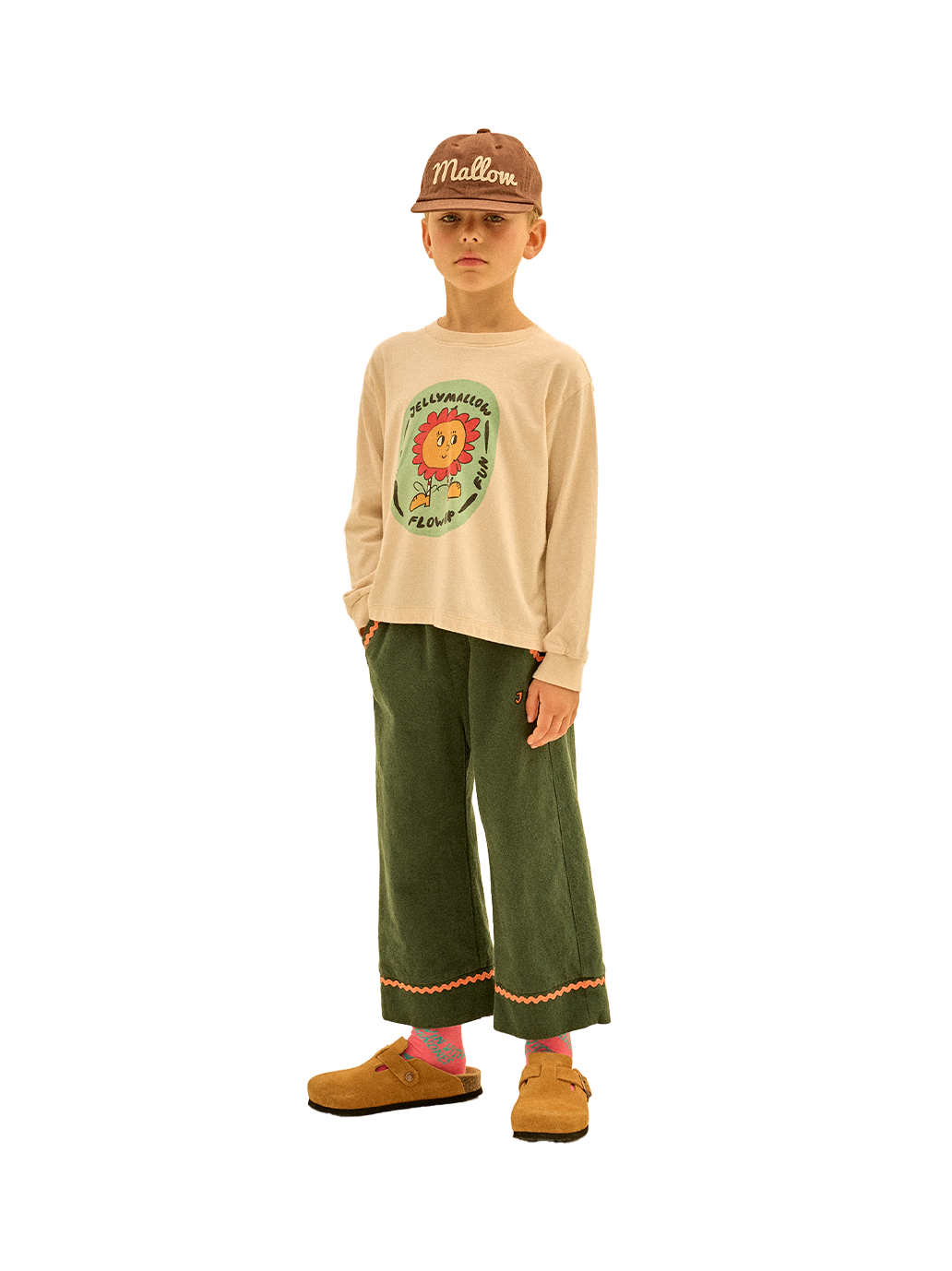 Pantaloni Jellymallow Zigzag in tessuto verde