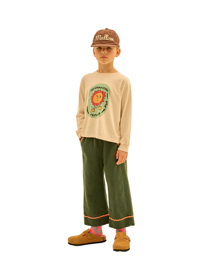 Pantaloni Jellymallow Zigzag in tessuto verde GREEN