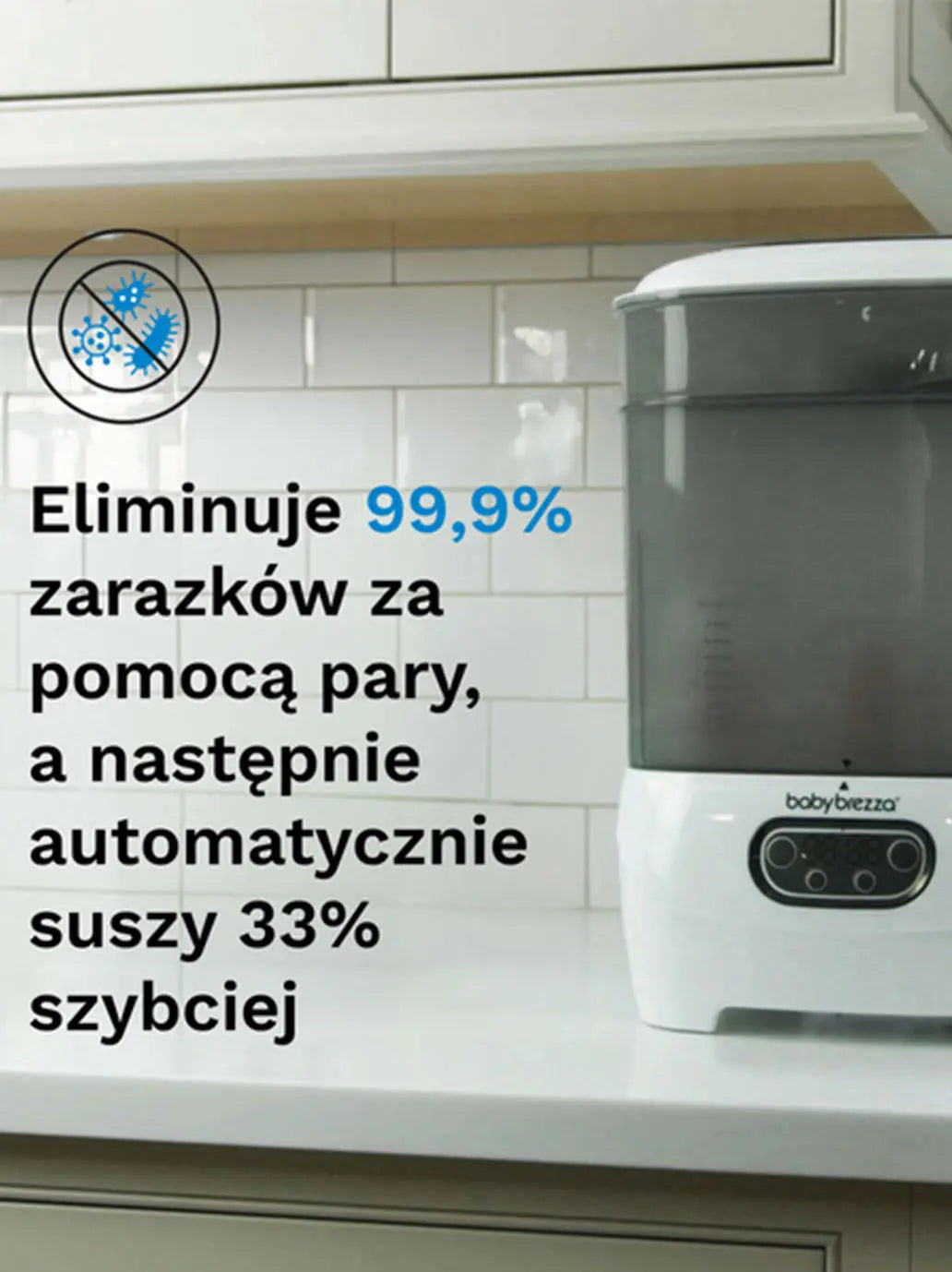 Sterylizator i suszarka do butelek Sterilizer Dryer Advanced Baby Brezza BEBE Concept 