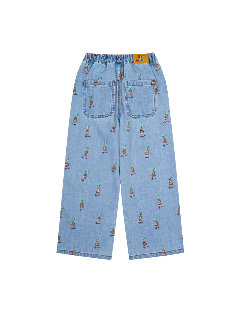 Pineapple Light Denim Pants Jelly Mallow BEBE Concept 